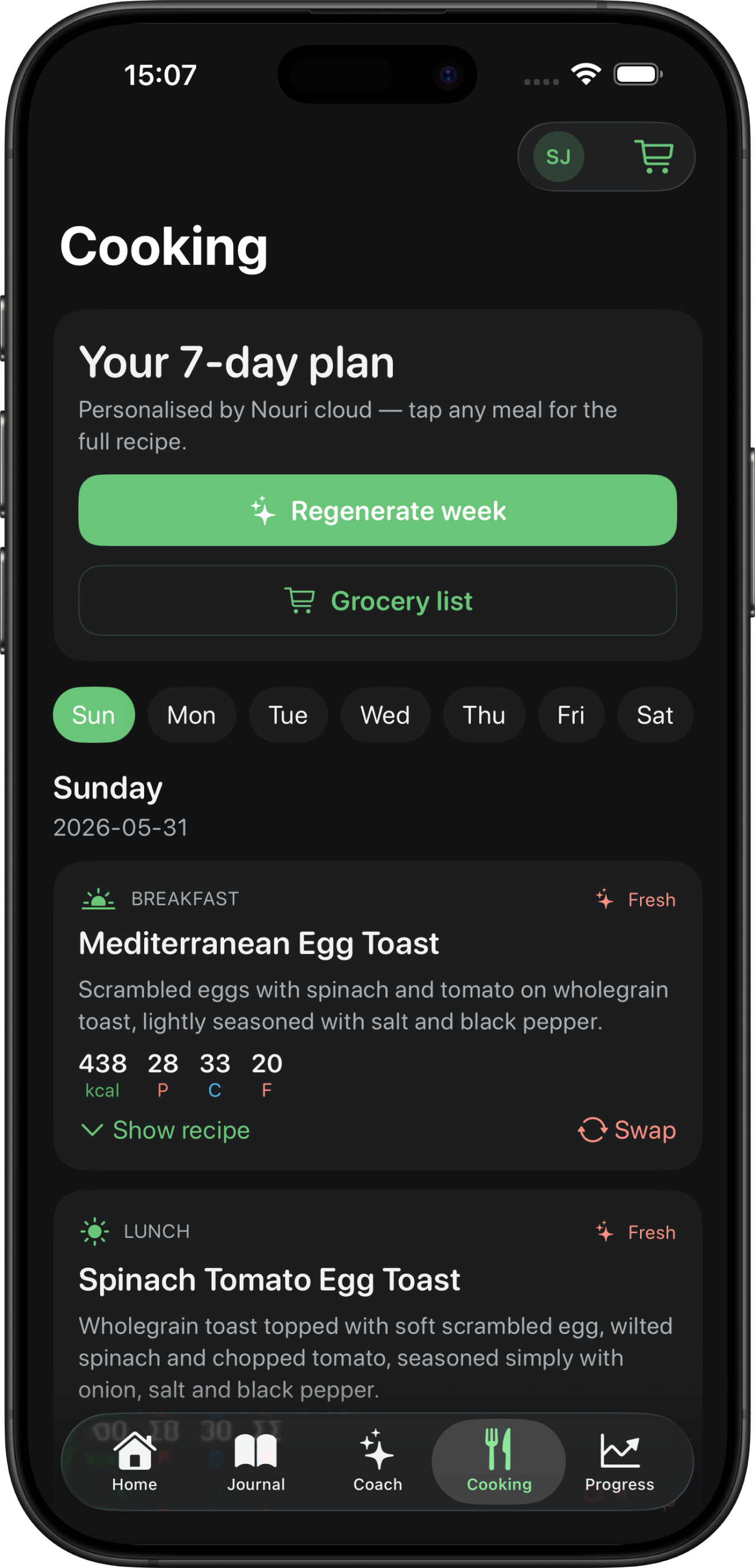 A week of meals, planned for you.